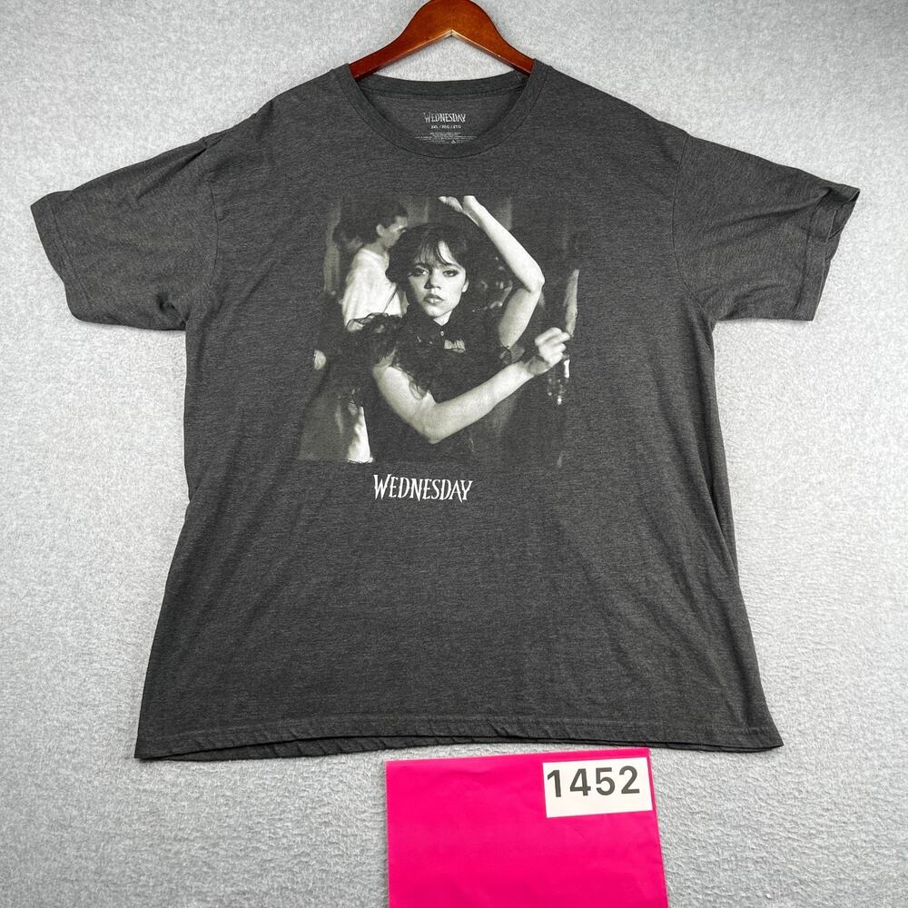 Wednesday Adams Graphic Print T Shirt Gray Heather Graphic Print XXL
